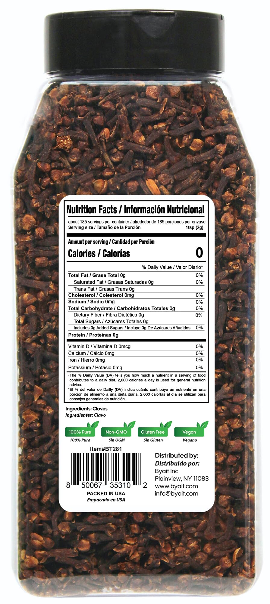 Byait Whole Cloves 13 Oz, Premium Clove Spice For Cooking, Baking, Clove Tea, Potpourri, Food Aromatic, Richly Flavored Spice