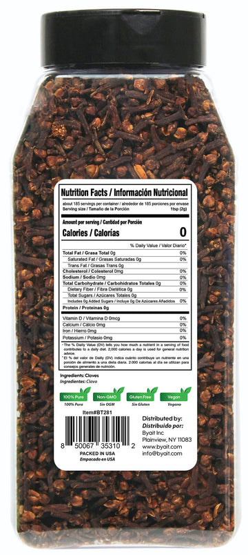 Byait Whole Cloves 13 Oz, Premium Clove Spice For Cooking, Baking, Clove Tea, Potpourri, Food Aromatic, Richly Flavored Spice