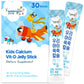 K FOOD Korean Food Kids Calcium Vitamin D Jelly Stick, Naturally Sweetened Peach Flavor, 30 Individually Wrapped Sticks, 21.16 oz
