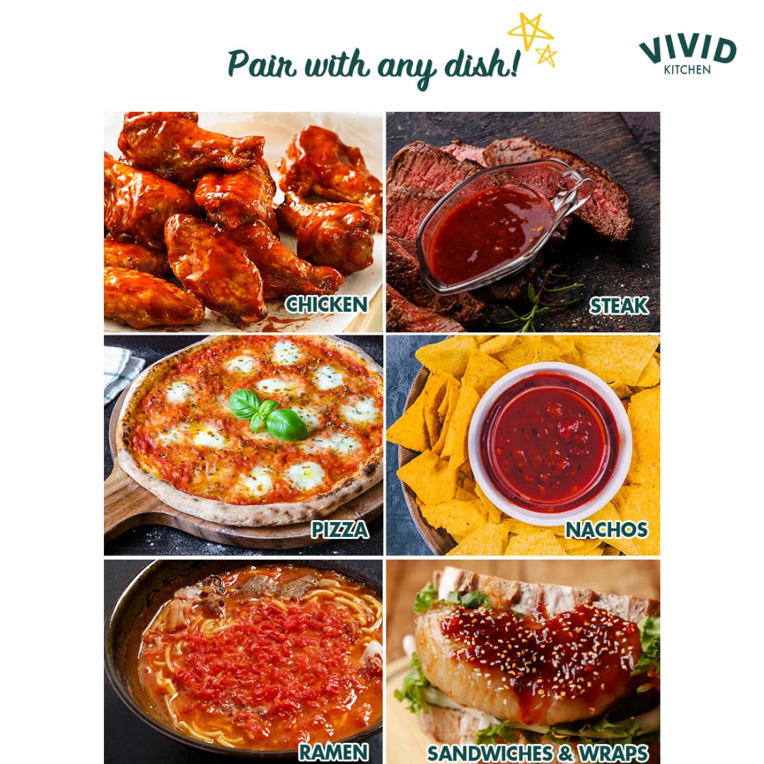 VIVID KITCHEN Fire Hot Sauce, Extra Spicy Korean Fusion, 8.6 oz, No MSG, Bold Heat for Topping, Grilling, and Marinades