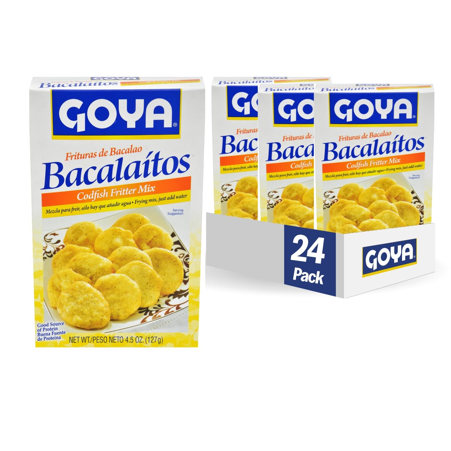 Goya Foods Bacalaitos Codfish Fitters Mix, 4.5-Ounce (Pack Of 24)