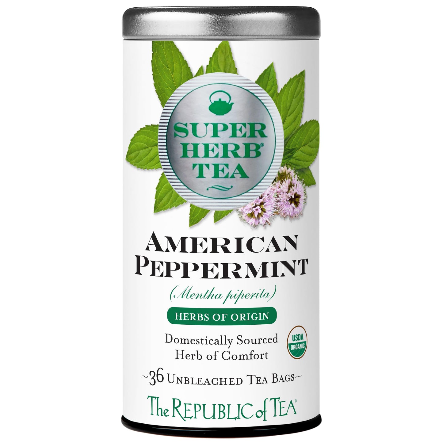 The Republic of Tea Organic Peppermint Herbal Tea - 36 Tea Bags, 1 Count
