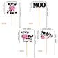 24 Pcs Cow Cupcake Toppers Glitter Farm Animals Moo Cupcake Picks Cow Theme Baby Shower Kids Birthday Party Cake Decorations Sup