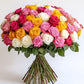 GlobalRose Fresh Cut Assorted Roses - 100 Roses (4 Bundles of 25) Fresh Bouquet for Birthday, Anniversary, Womens Day, or Home 