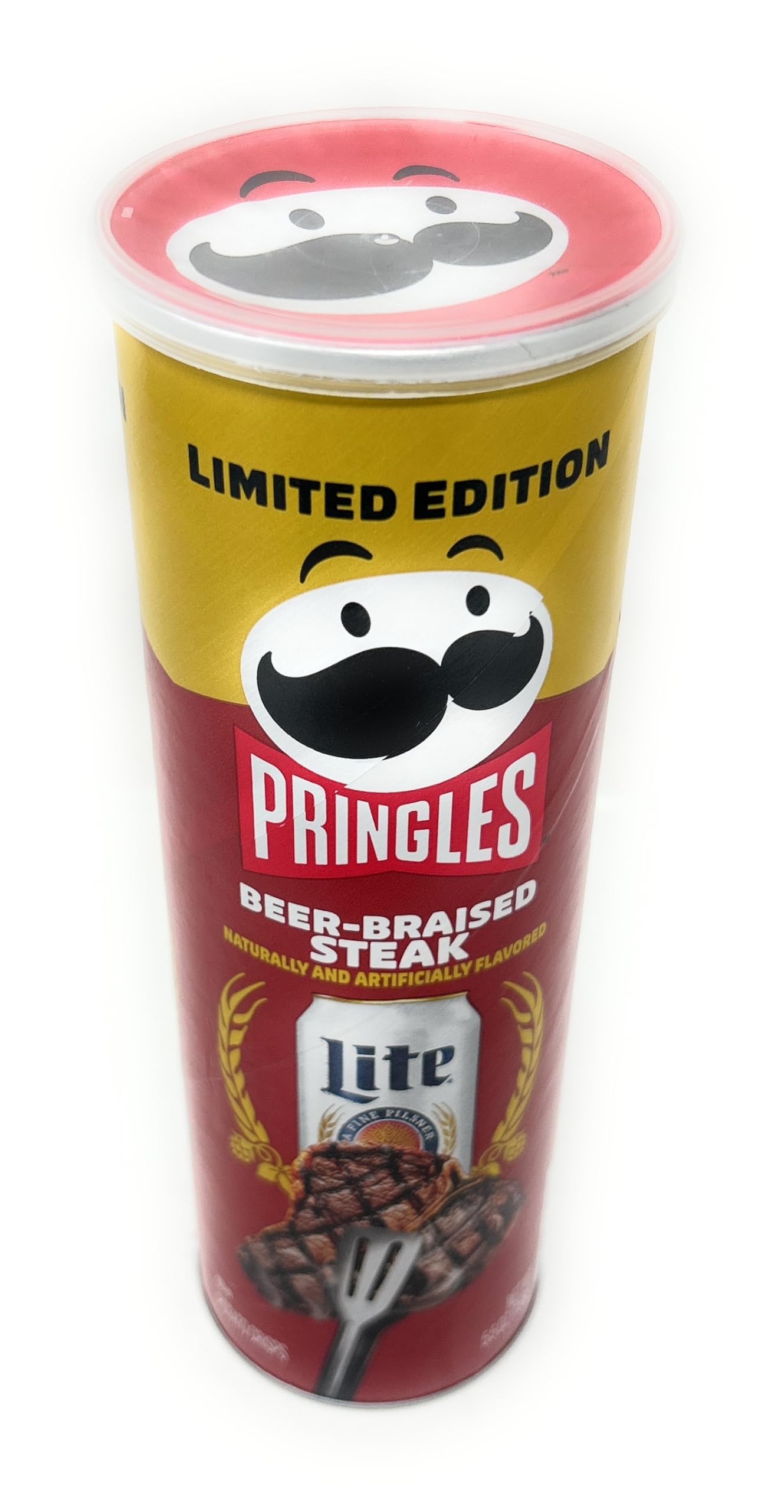 Pringles malt-inspired Potato Chips Variety Set - 3 Flavors (Braised Steak, Chicken, Grilled Brat) - 5.5oz - Pack of 3 Cans