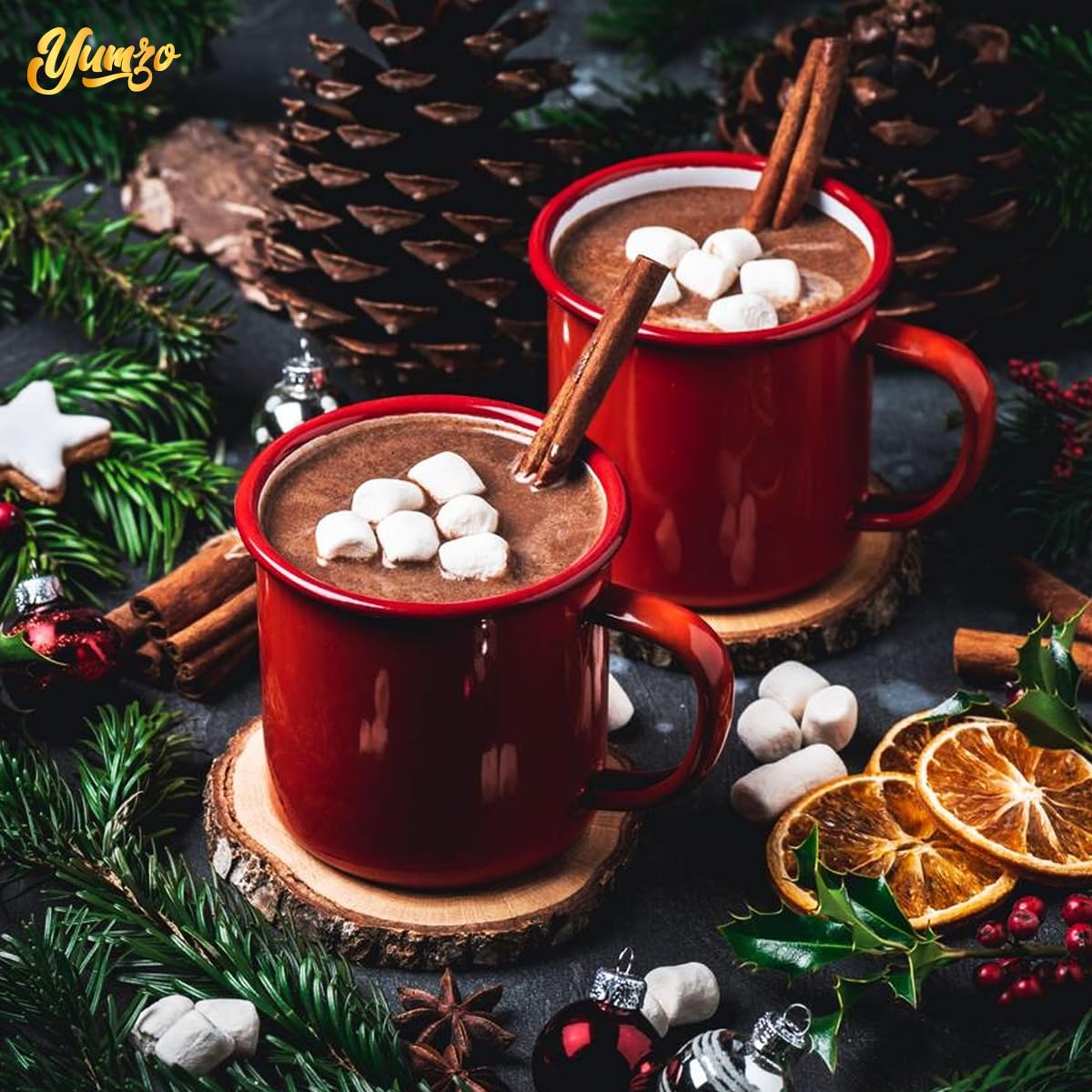 Yumzo Chocolate  s Gift Set - 6 Pack - Premium Hot Cocoa  s with Marshmallows - Makes 6 Large Servings - Gift Box