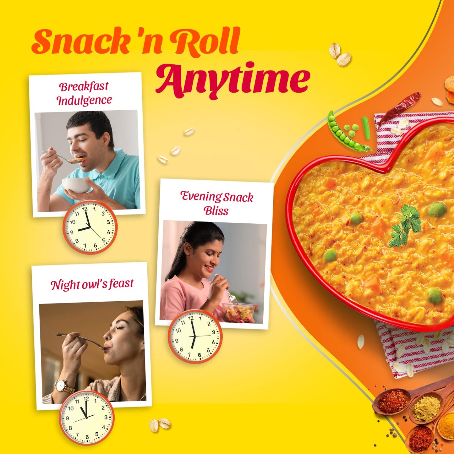 Saffola Masala Oats Classic Masala, 500 grams (17.63 oz) - Vegetarian