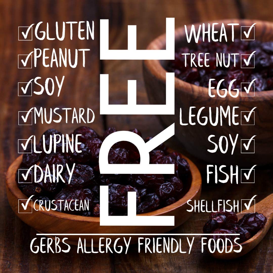 Gerbs Dried Cranberries 2 lbs. | Unsulfured, No Additives, Resealable Bag | Naturally Tart & Juicy | Top 14 Allergen-Free