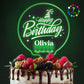 EDSG LED Happy Birthday Cake Topper - 7 Color Changes, Acrylic, 9.45x5.91, Design 1