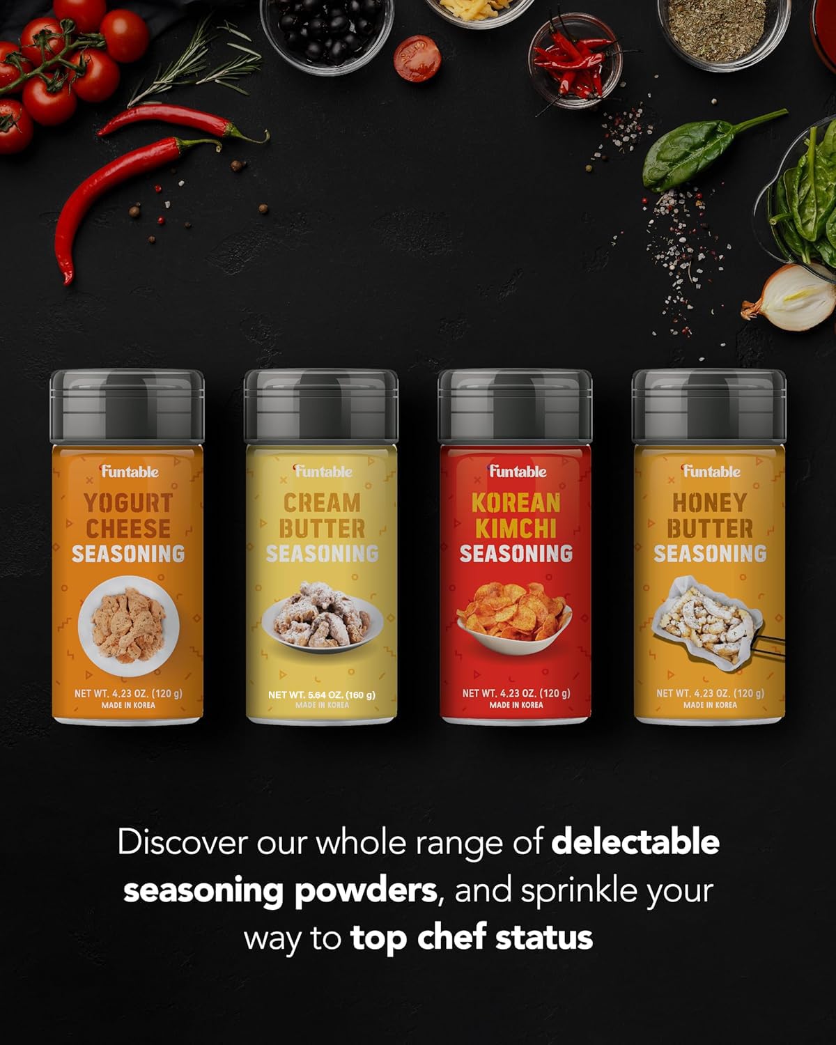 Funtable Honey Butter Seasoning (4.2 oz, 120g) - Honey & Creamy Butter Flavor Powder, Easy to Use. Perfect Seasoning for Chicken