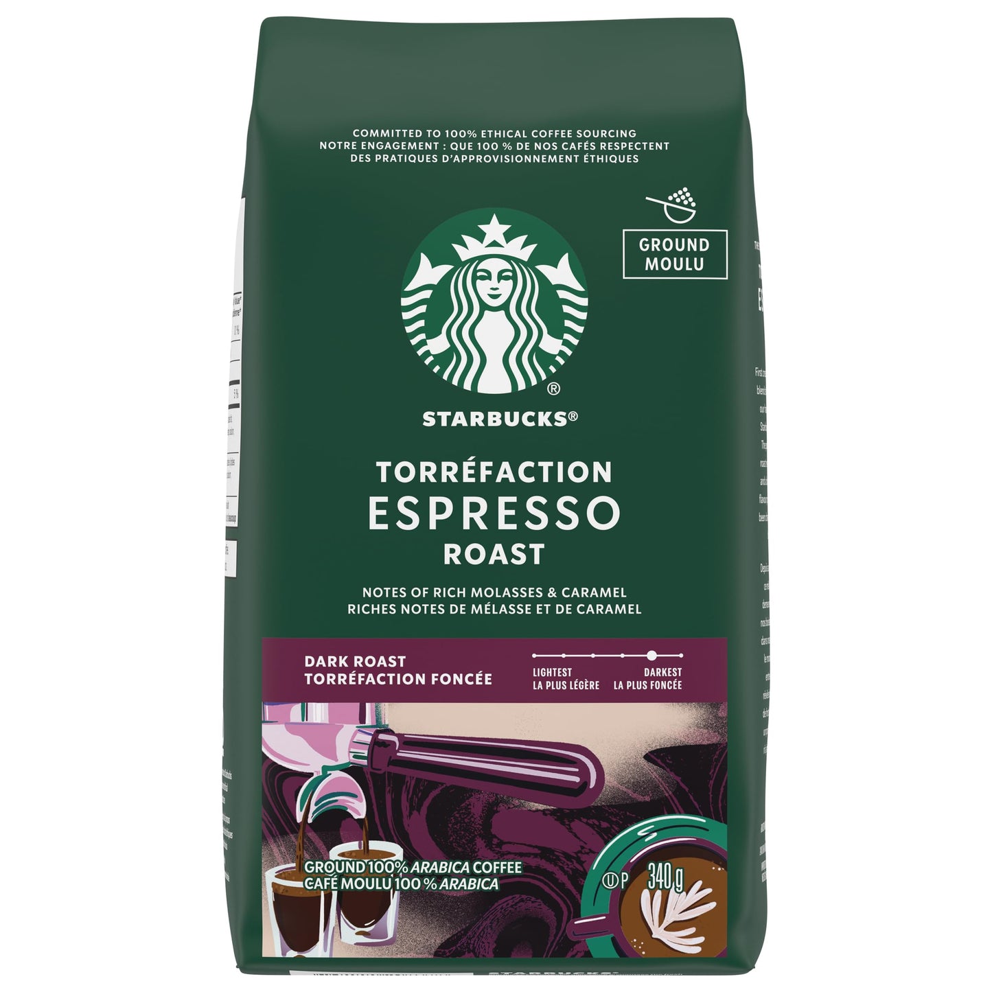 Espresso Roast Ground Coffee, 340G/12 Oz