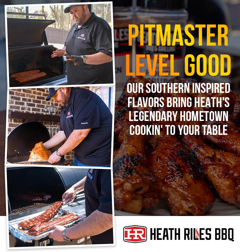 Heath Riles Bbq Rub, Hot Bbq Rub Seasoning, Champion Pitmaster Recipe, Shaker Spice Mix, 13 Oz.