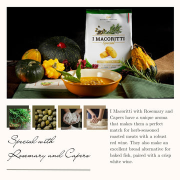 I Macoritti Special Breadsticks With Rosemary And Capers | Dip & Bread Sticks Snacks - Authentic Italian Bread Snack, Oven-Baked