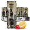 BUM Sugar-Free Energy Drink  Strawberry Lemonade - Lightly Carbonated & No Artificial Colors  Natural Caffeine & Citicoline for Energy  Focus  Brain Boost & Workout Sports Beverage - 12 oz  Pack of 12