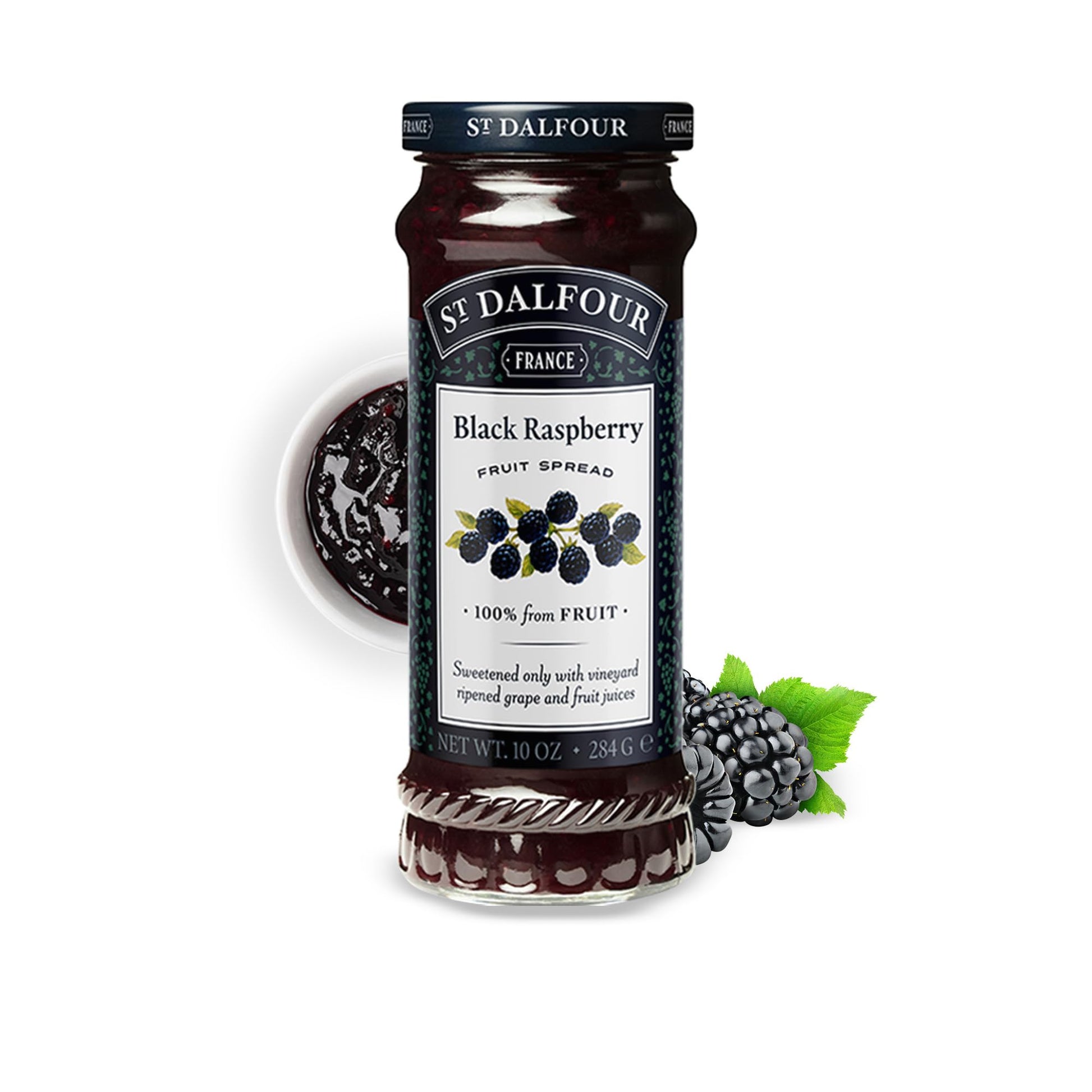 St Dalfour Black Raspberry French Fruit Spread (10 Oz) - 100% From Fruit - No Synthetic Nitrates Or Nitrites - No Cane Sugar Added - Naturally Sweetened