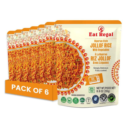 Eat Regal Jollof Rice with Vegetables, 8.8 Ounce, Pack of 6