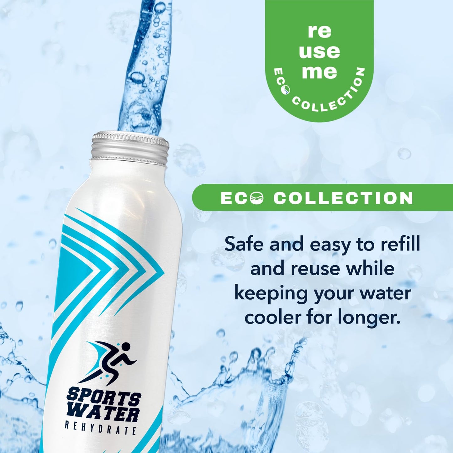Pulse+ Sports Natural Spring Water - Natural, Filtered Spring Water - Bpa-Free, Aluminum Recyclable Bottles - 12 Pack