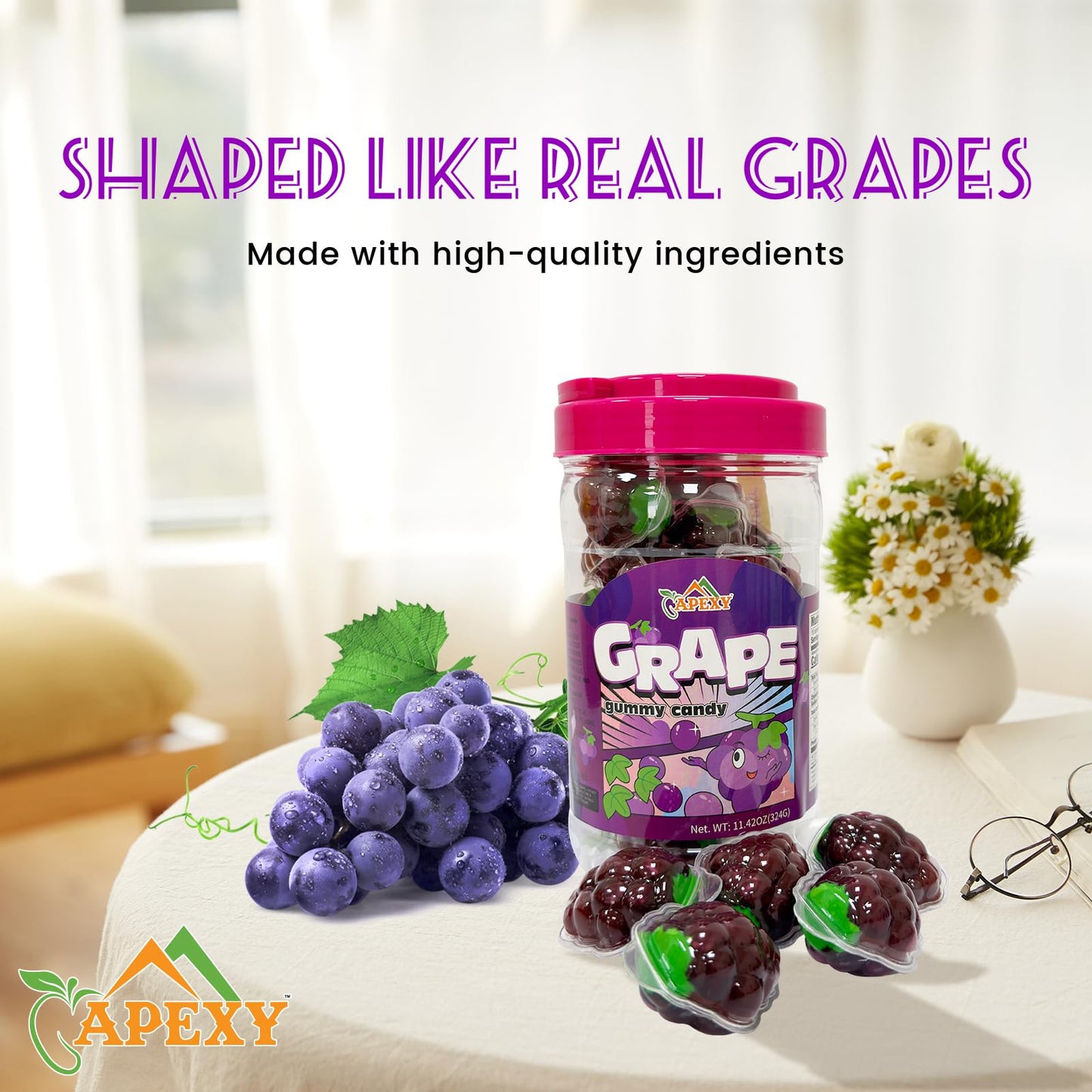 APEXY G  Gummy Candy - Jelly Filled, Fat Free, Nut Free, 11.42oz