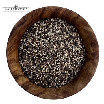 Raw Essentials Texas Oak Smoked Black Pepper | Bold Smoky Flavor | 8 Ounce Bottle | Non-GMO, Gluten-Free, Paleo, Vegan