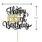 Leetaivie Happy 65Th Birthday Cake Topper, Black Gold Glitter Birthday Cake Topper, 65Th Anniversary/ 65Th Birthday Party Decora