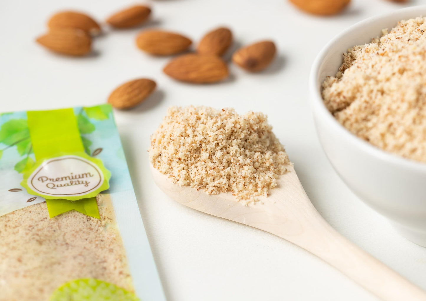 Food To Live California Unblanched Almond Flour, 2 Pounds - Natural Meal, Finely Milled With Skin On, Raw Kosher Vegan Keto Pale