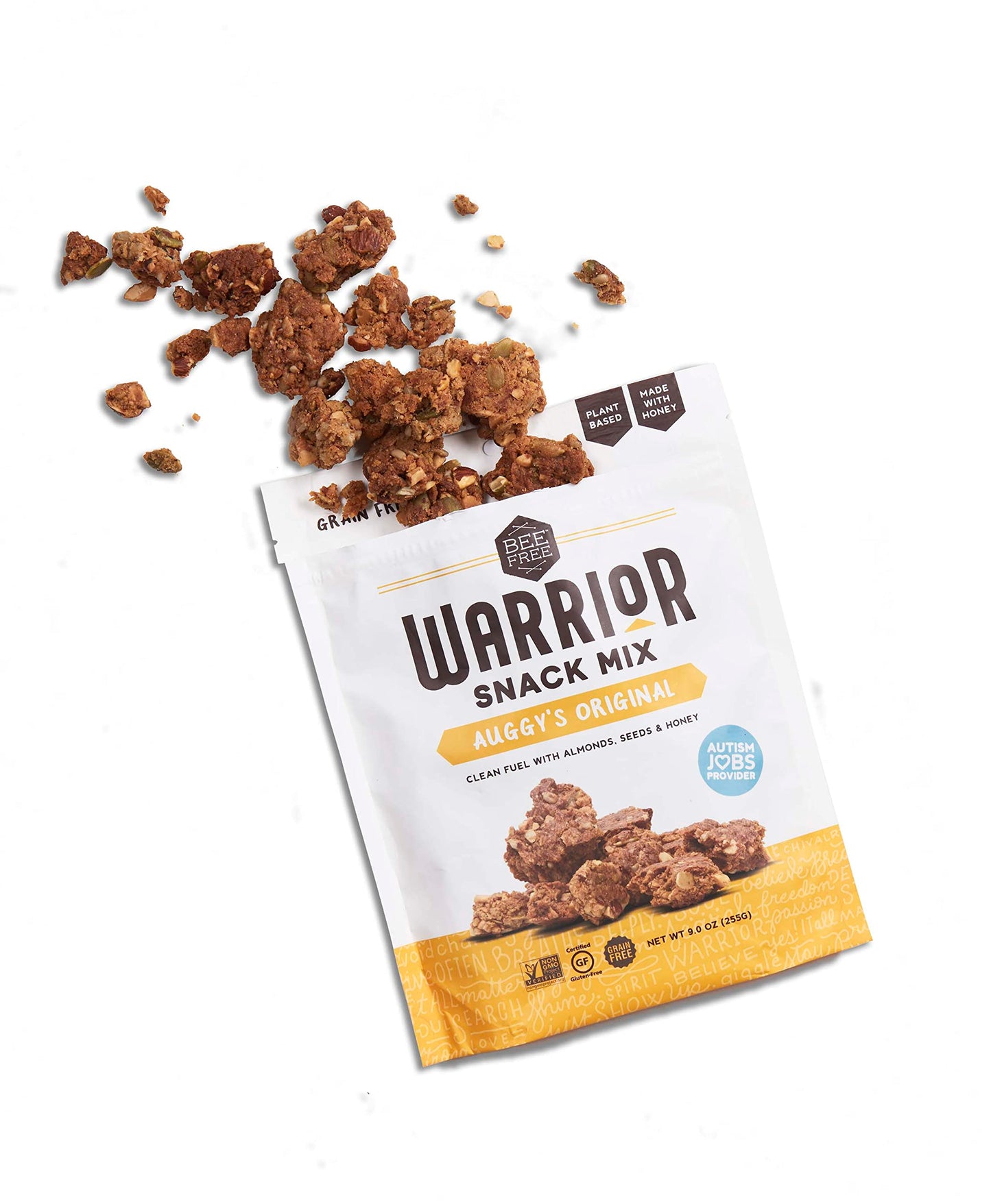 BeeFree Warrior Mix Gluten Free Granola Bites, Paleo, Low Carb, Oat Free, 9 Ounce Bags, 3 Pack
