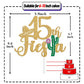 Tivurcia Cake Topper, Fiesta 15th Birthday Decor, Gold Tropical Theme, Happy 16th Anniversary Party Decoration Supplies
