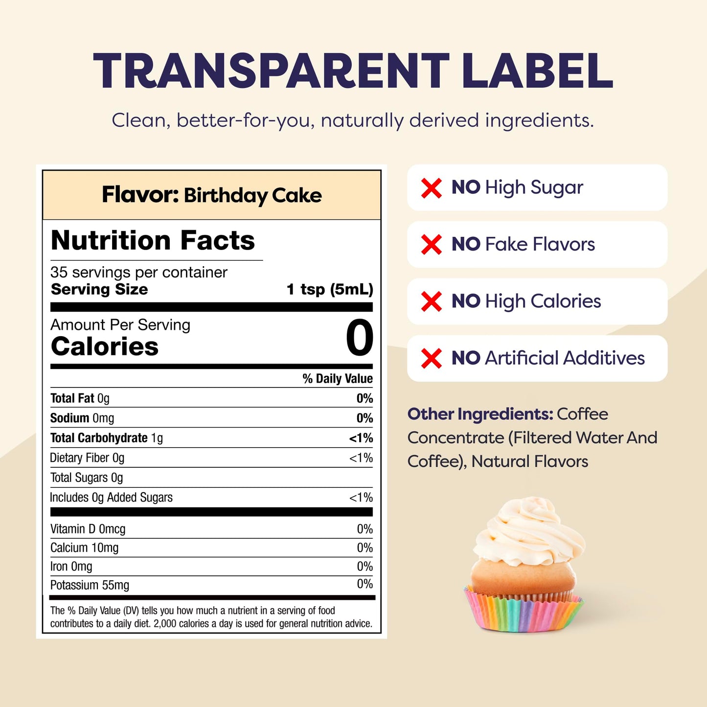 Coffee Concentrate - Limited Release Flavors - Cold Brew Coffee  Perfect for Hot or Iced Instant Coffees  Hot Drinks  Cold Brew Concentrate  35 Servings - Birthday Cake