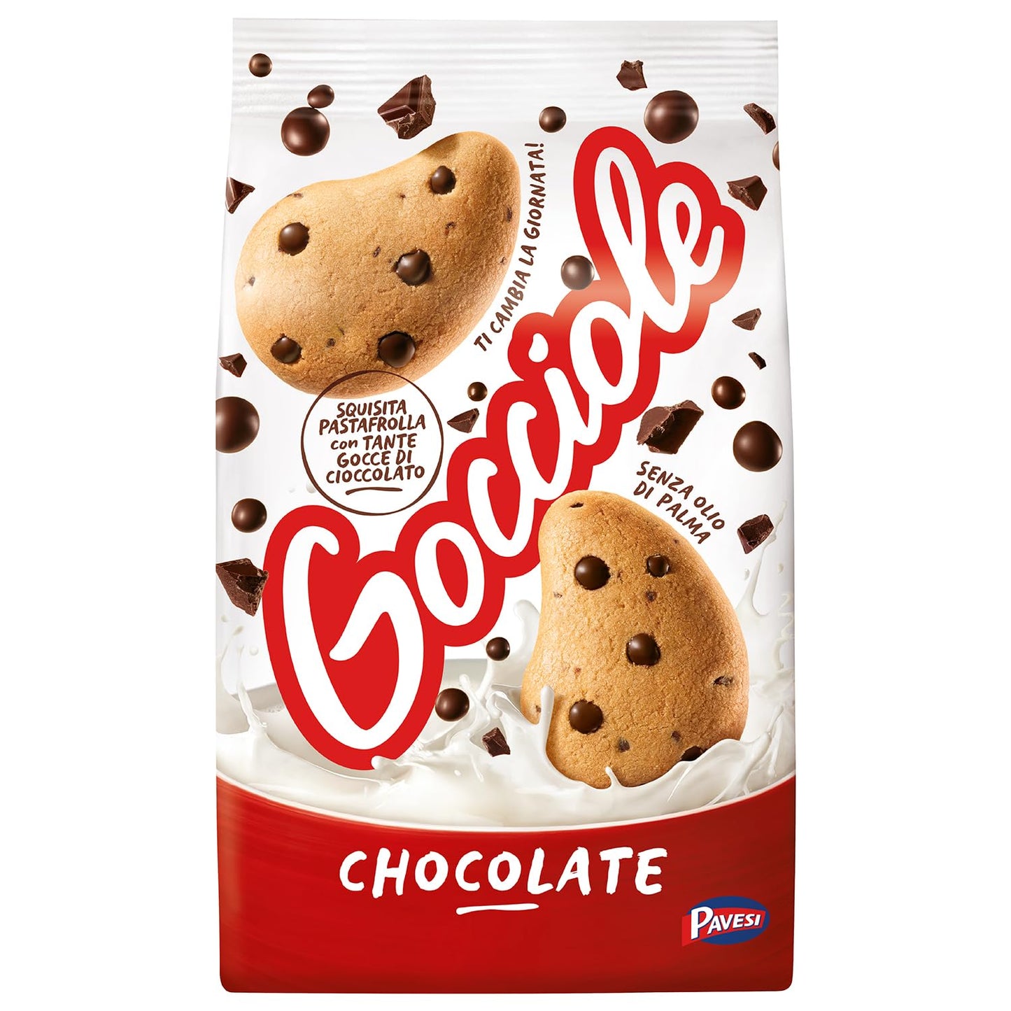 Pavesi Gocciole 17.64oz (500g) - Authentic Italian Chocolate Chip Cookies - Perfect Breakfast or Snack - Made with Natural Ingredients and No Palm Oil