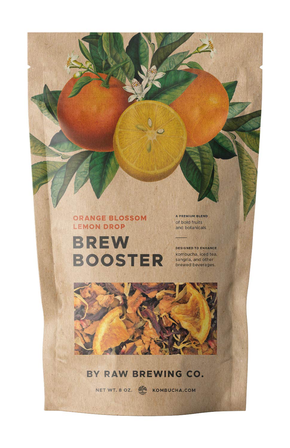Raw Brewing Company Kombucha Brew Booster - Orange Blossom Lemon Drop, 8 Ounce