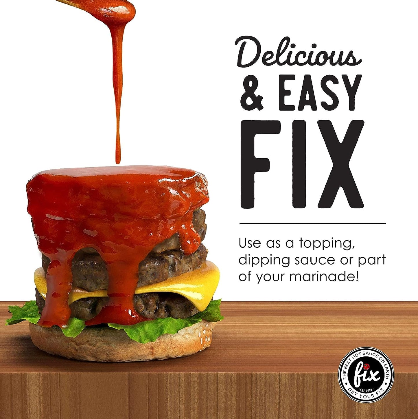 Fix Hot Sauce, Sriracha Sauce - Sriracha Chili Sauce, Organic Red Chili Peppers, Spicy & Bold Flavor, Non-GMO, Gourmet, Sriracha