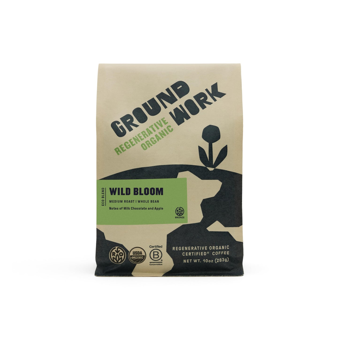 Groundwork Organic Regenerative Wild Bloom Whole Bean Coffee, 10 OZ
