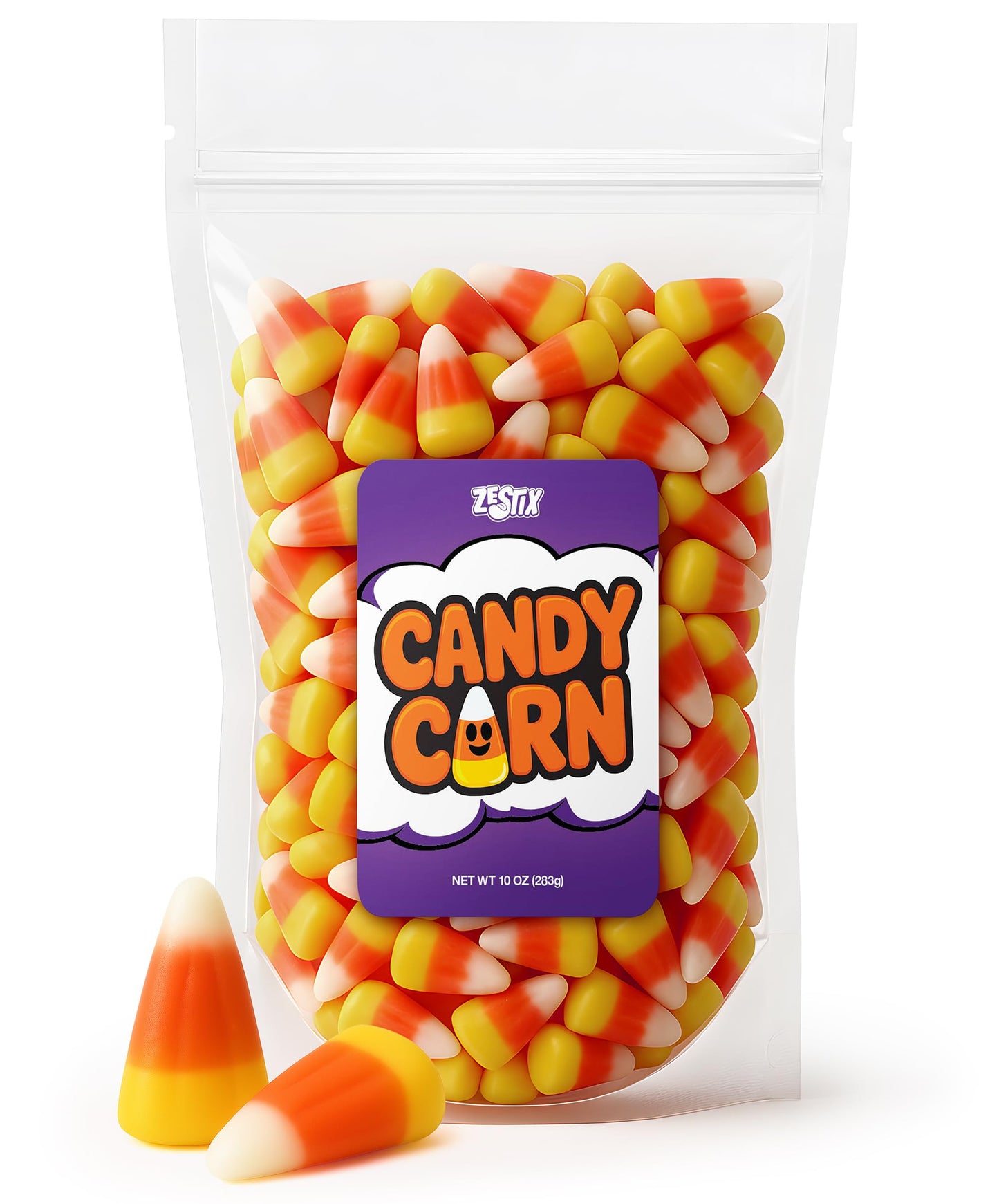 Zestix Candy Corn – Classic Tri-Color Soft & Chewy Candy – 10 oz Bag – Fun Halloween Treat