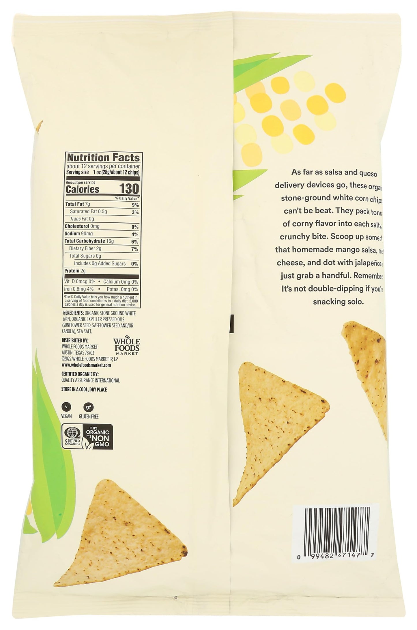 365 by Whole Foods Market, Organic White Corn Tortilla Chips, 12 Ounce