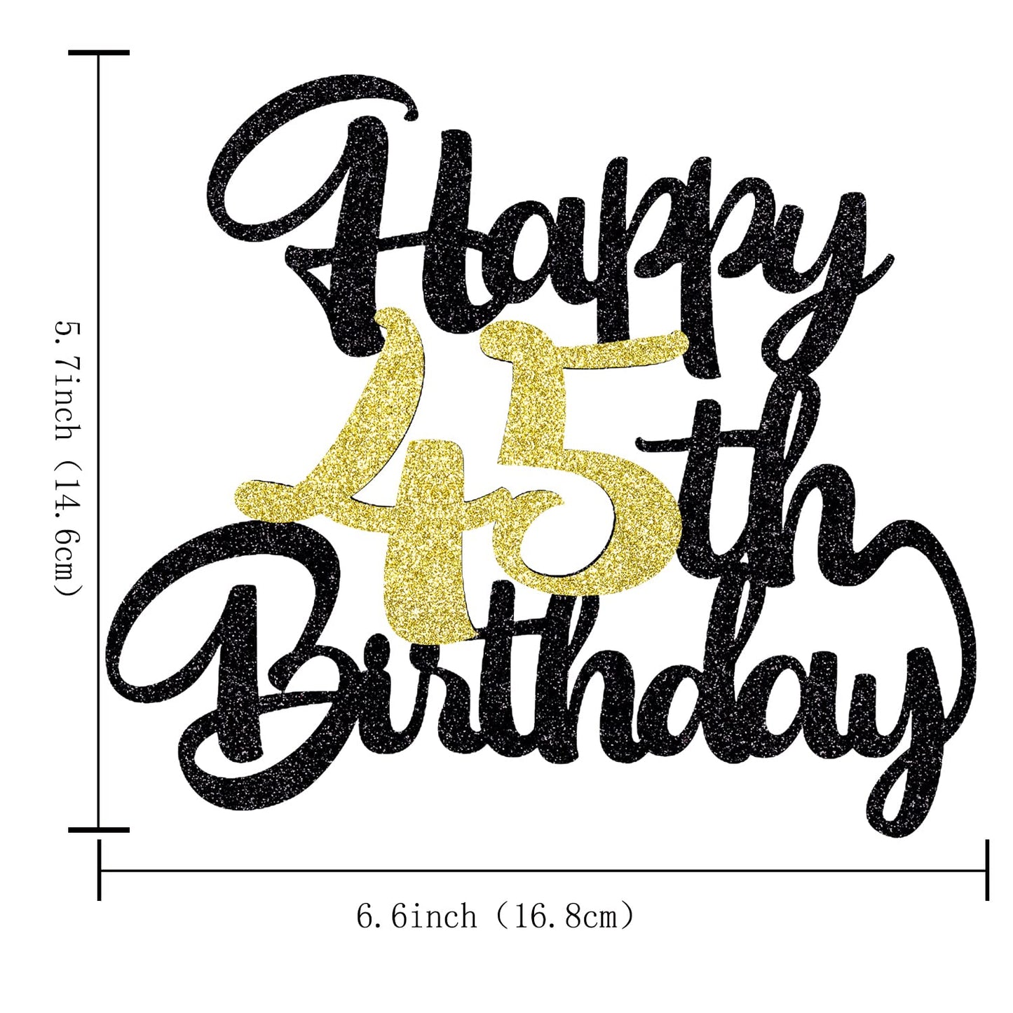 Klionjor 45Th Happy Birthday Cake Topper Happy Birthday Cake Decoration 45Th Birthday Party Decoration Gift Plugin (45)