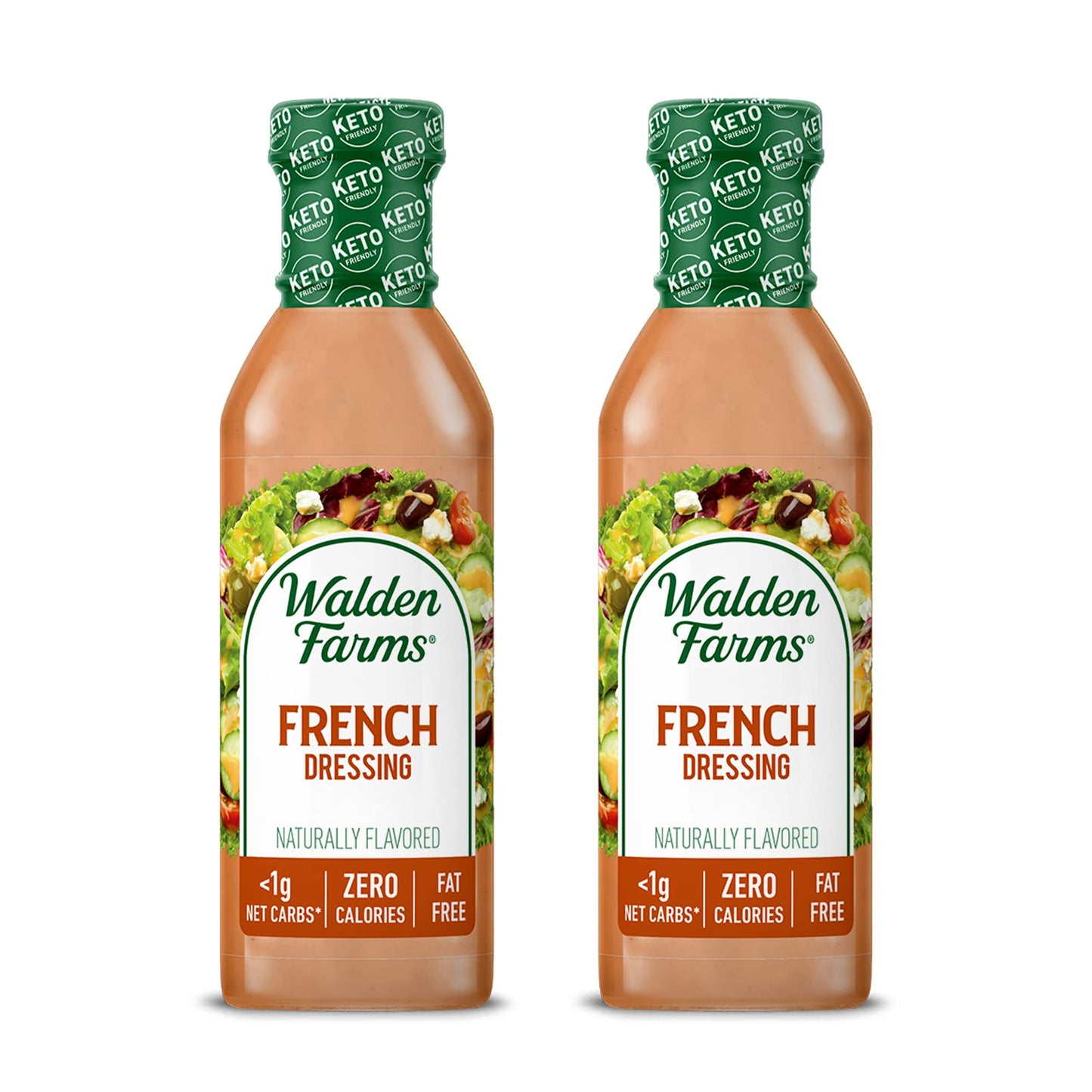 Walden Farms French Dressing, Calorie-Free, Gluten-Free, Keto-Friendly, 12 oz Bottles, 2-Pack