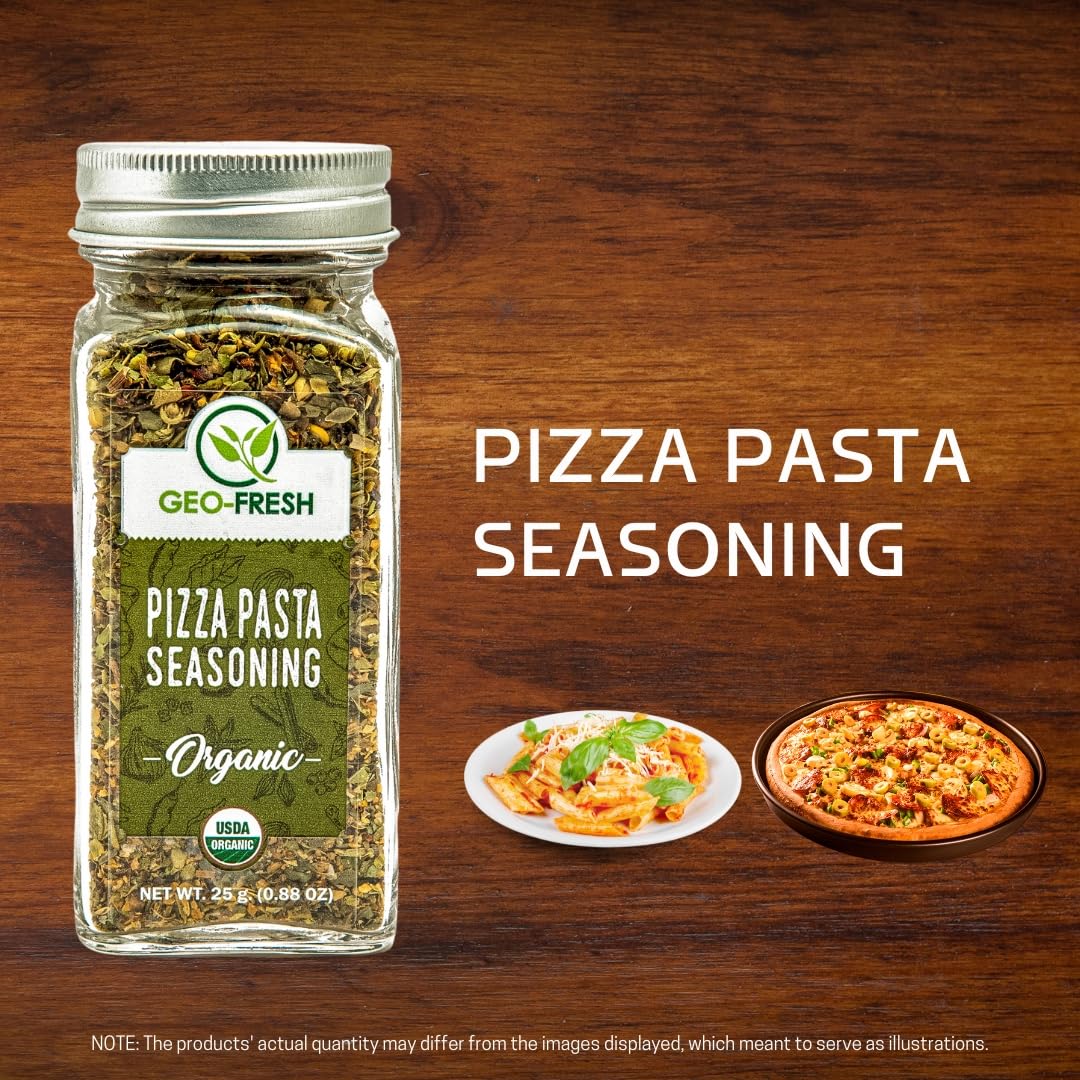 Geo-Fresh Organic Pizza Seasoning, 0.53 Oz (15G), Non-Gmo, Kosher, 100% Organic Herbs, Gluten Free, Usda Certified