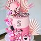 Jevenis Luxury Hot Pink Girl Cake Decoration Pink Girls Birthday Decoration Pink Balls Palm Leaves Heels Lipstick Bags Cake Topp