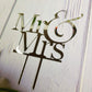 Mr And Mrs Cake Topper, Bride And Groom Sign Wedding Engagement Cake Toppers Decorations (Mirror Silver Acrylic)