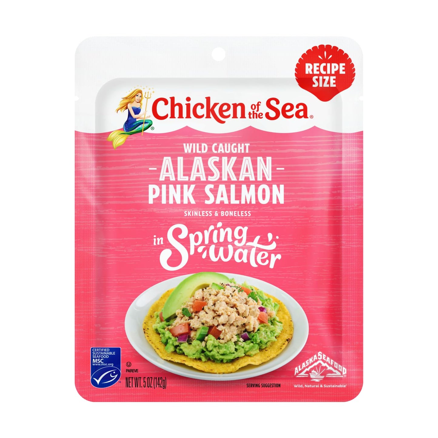 Chicken Of The Sea Pink Salmon, Wild-Caught, Skinless & Boneless, 5-Ounce Packets (Pack Of 12)
