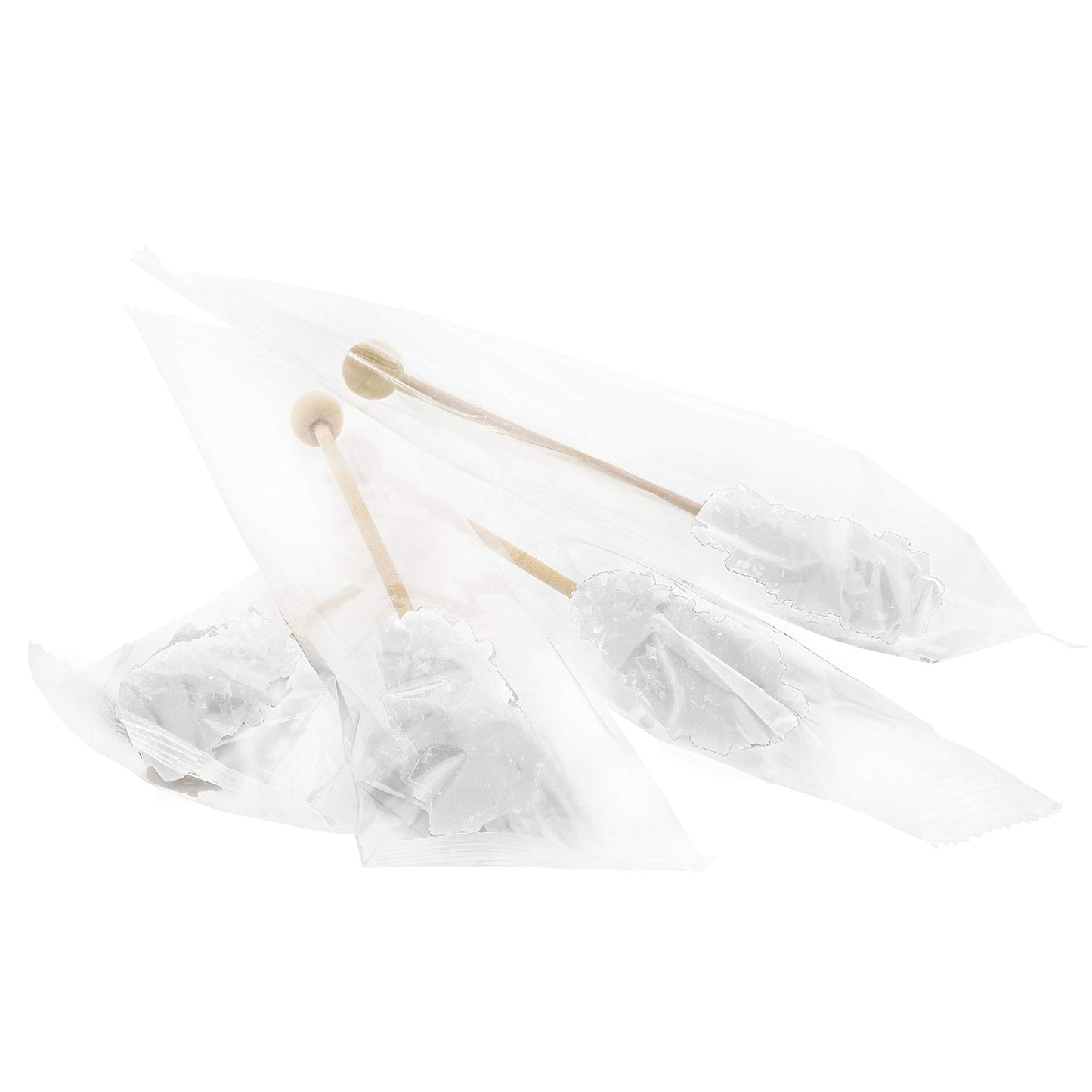 White Sugar Sticks Individually Wrapped Perfect For Coffee Tea And Drinks, Barista Swizzle Sticks And Rock Candy Crystals, 25 Pieces