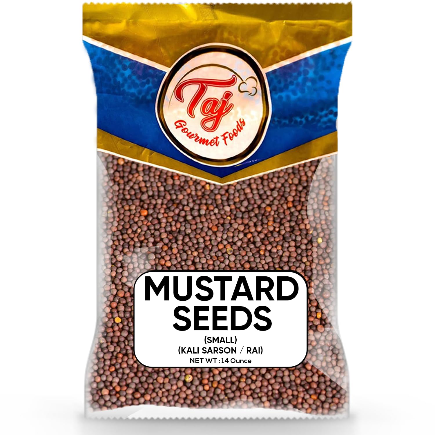 TAJ Premium Indian Mustard Seeds, Rai Sason, (Bold), (14 Ounce)