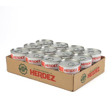 HERDEZ Salsa Casera, Hot, 7 oz Can (12 Pack) - Authentic Mexican Homestyle Salsa, Perfect for Tacos, Chips & Dips