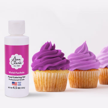 Ann Clark Vivid Fuchsia Food Coloring Gel Large 4.5 oz Professional Grade Made in USA