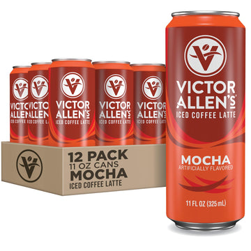 Victor Allen's Coffee Mocha Iced Canned Coffee Latte, 11oz Cans (12 Pack)
