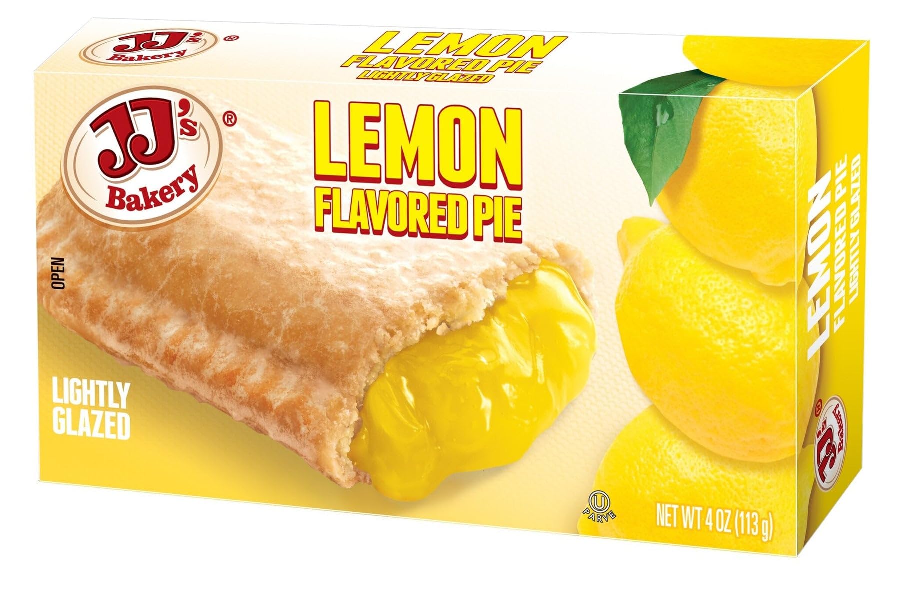 JJs Bakery Lemon Snack Pies, Individual Dessert, Fresh-Baked, Perfect for Snacks, Nut-Free, Kosher Parve, 4 Oz Each (Pack of 6)