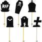 Domoo Of Dreams Halloween Tombstone Cupcake Toppers Glitter Rip Spooky Skull Food Picks Cemetery Graves Zombie Birthday Party De