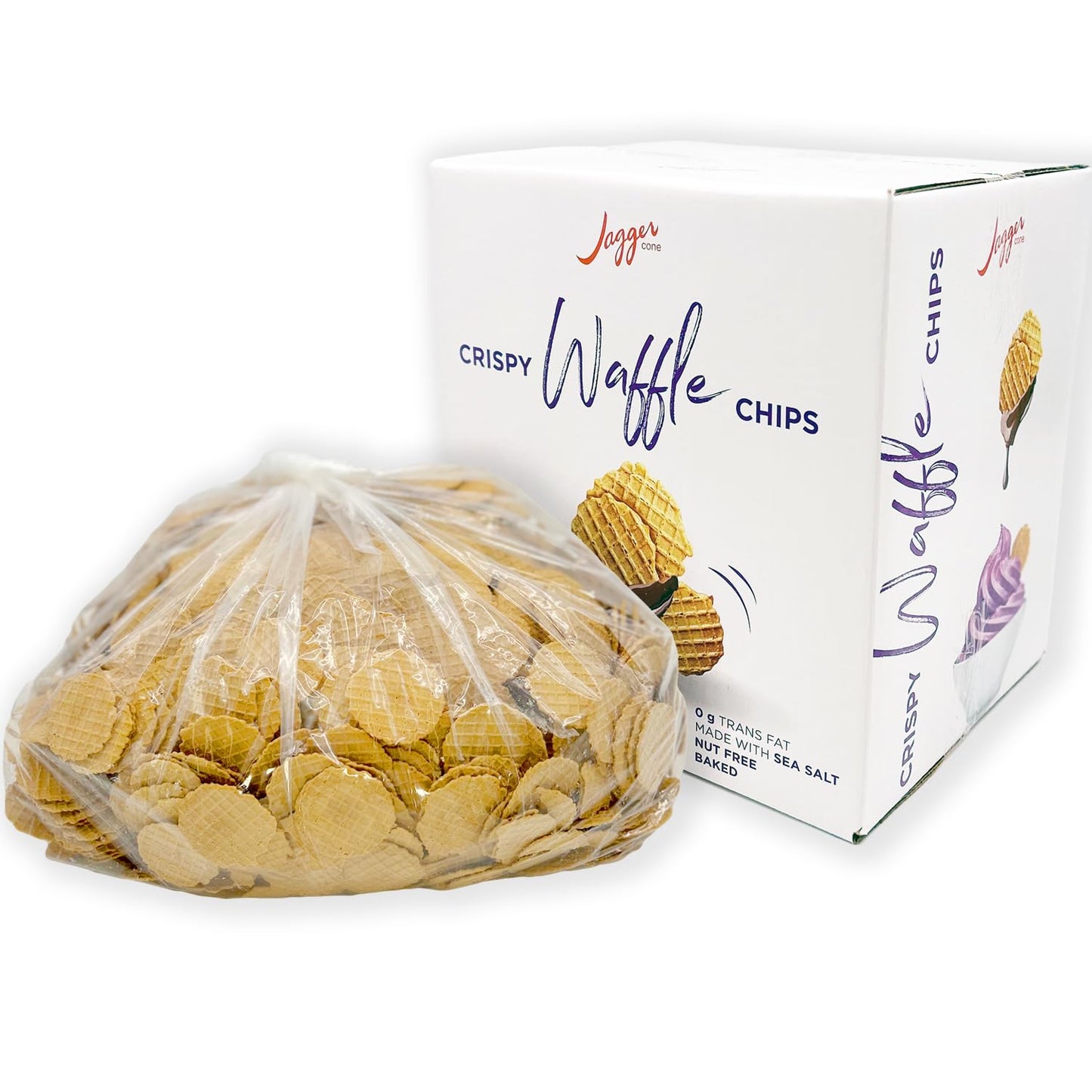 Jagger Cone Company Waffle Nachos, Crispy Waffle Chips, 5.5 lb Box, Made in USA