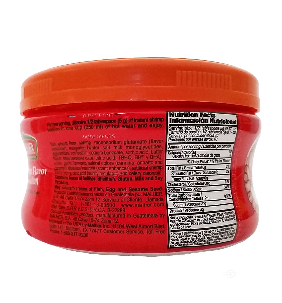 Malher Shrimp Bouillon 7 oz - Consome de Camaron (Pack of 12)