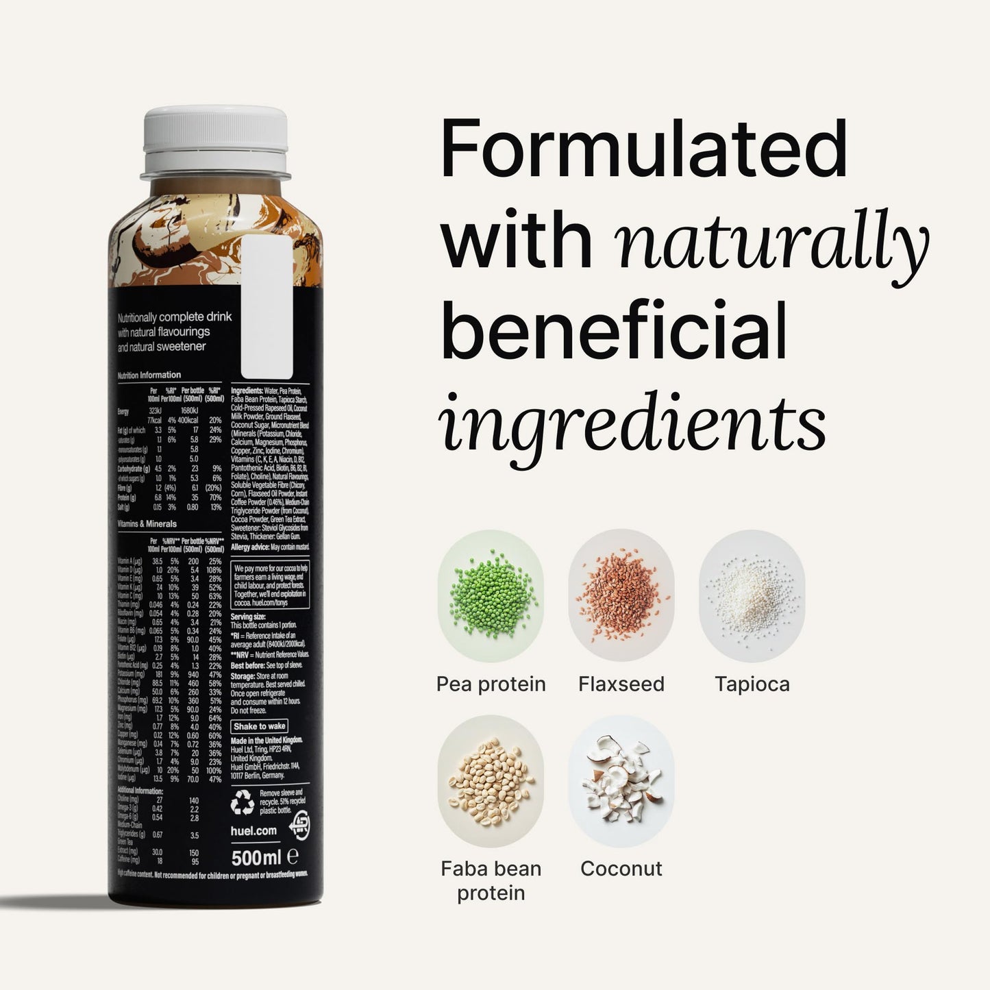 Huel Ready-to-Drink Iced Coffee Meal Replacement Shake, 35g Protein, Vegan, Gluten Free, 16.9 Fl Oz, 12 Pack